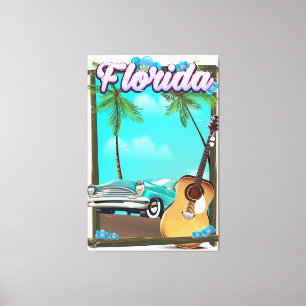 Lienzo Cartel de viaje al estilo retro de Florida