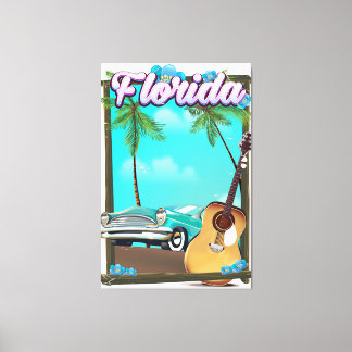 Lienzo Cartel de viaje al estilo retro de Florida