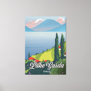 Lienzo Cartel de viaje al Lago de Garda Italia