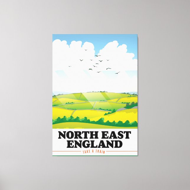 Lienzo Cartel de viaje al noreste de Inglaterra. (Anverso)