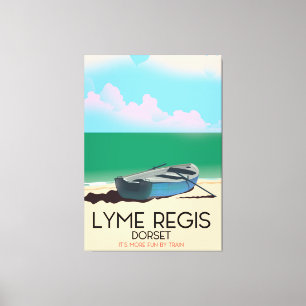 Lienzo Cartel de viaje antiguo de Lyme Regis, dorset.