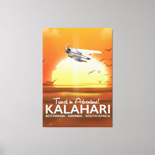 Lienzo cartel de viaje aventura en el desierto de Kalahar
