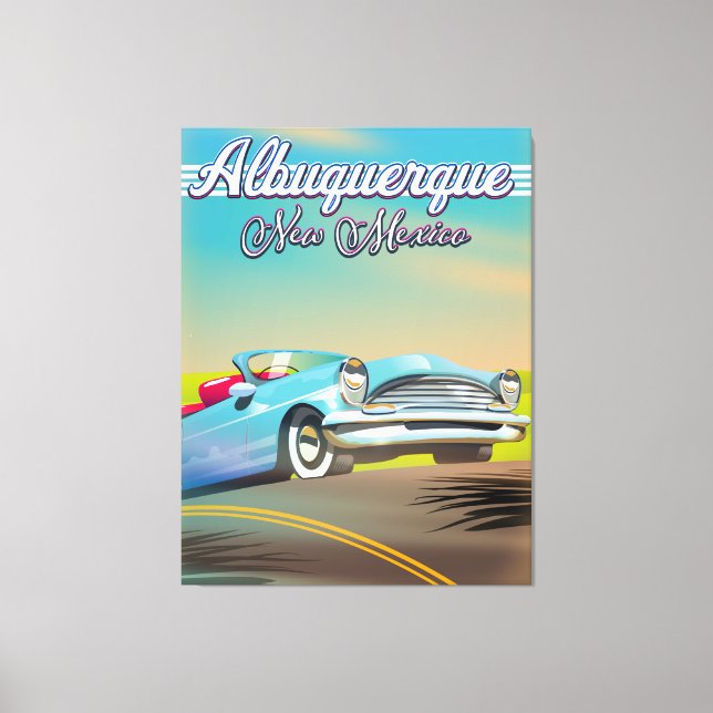 Lienzo Cartel de viaje de Albuquerque Nuevo México. (Anverso)