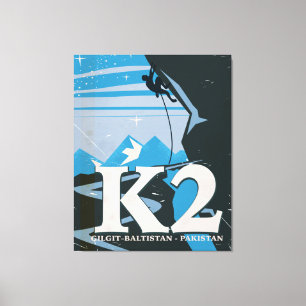 Lienzo cartel de viaje de ascenso a la montaña K2
