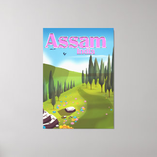 Lienzo Cartel de viaje de Assam India.