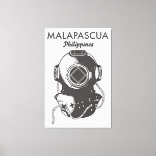 Lienzo Cartel de viaje de buceo Malapascua Filipinas