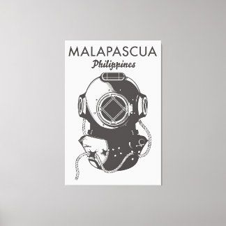 Lienzo Cartel de viaje de buceo Malapascua Filipinas
