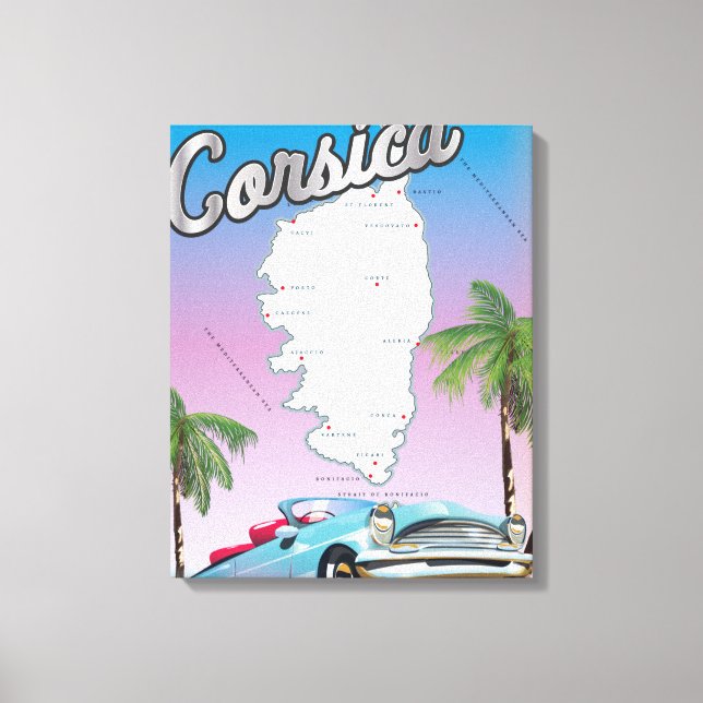 Lienzo cartel de viaje de Córcega (Anverso)