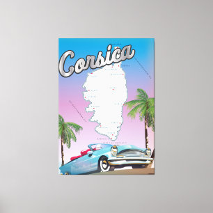 Lienzo cartel de viaje de Córcega