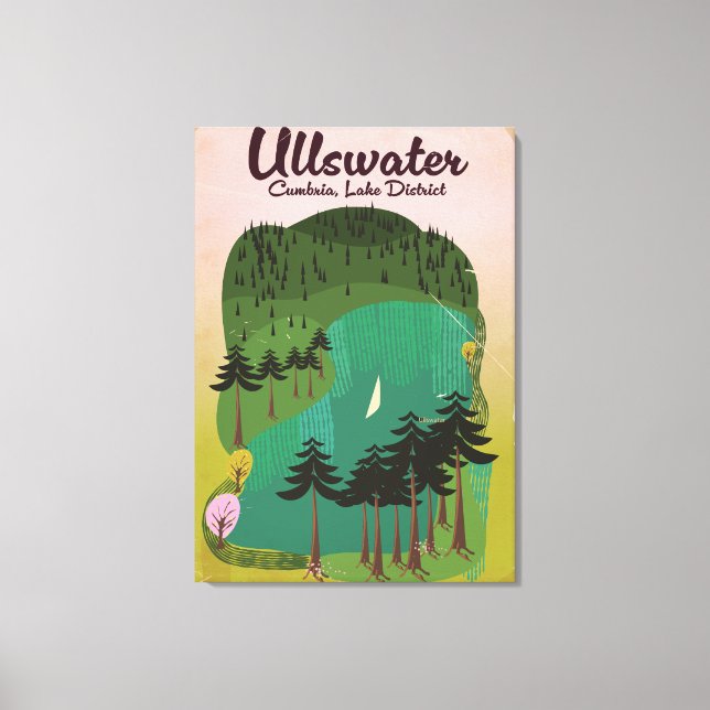 Lienzo Cartel de viaje de cráter lake Canada (Anverso)