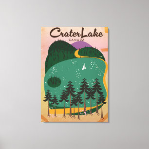 Lienzo Cartel de viaje de cráter lake Canada