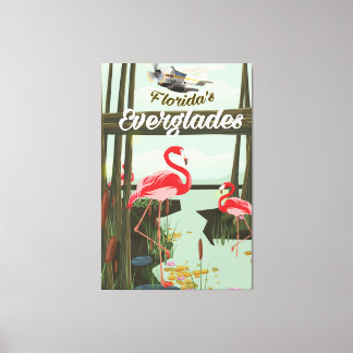 Lienzo cartel de viaje de dibujos animados de los Evergla