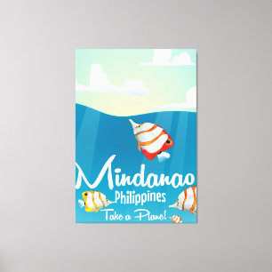 Lienzo Cartel de viaje de dibujos animados de Mindanao, F