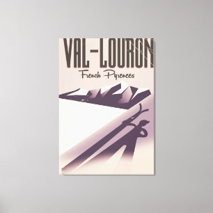 Lienzo Cartel de viaje de esquí a Val-Louron, Francia