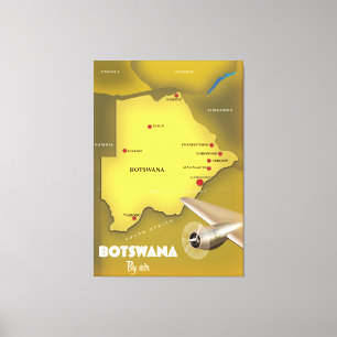 Lienzo Cartel de viaje de estilo vintage de Botsuana.