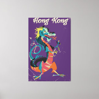 Lienzo Cartel de viaje de estilo vintage de Dragón de Hon