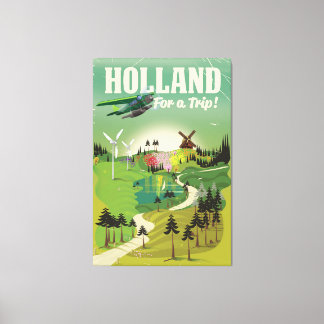 Lienzo Cartel de viaje de estilo vintage de Holanda