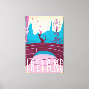 Lienzo Cartel de viaje de estilo vintage de Irlanda de di
