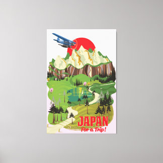 Lienzo cartel de viaje de estilo vintage de Japón