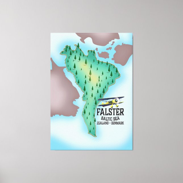 Lienzo Cartel de viaje de Falster Island Dinamarca. (Anverso)