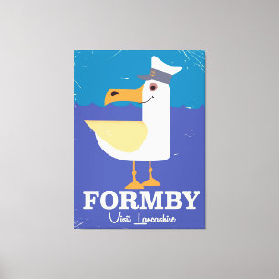 Lienzo Cartel de viaje de gaviota de Fomby Lancashire