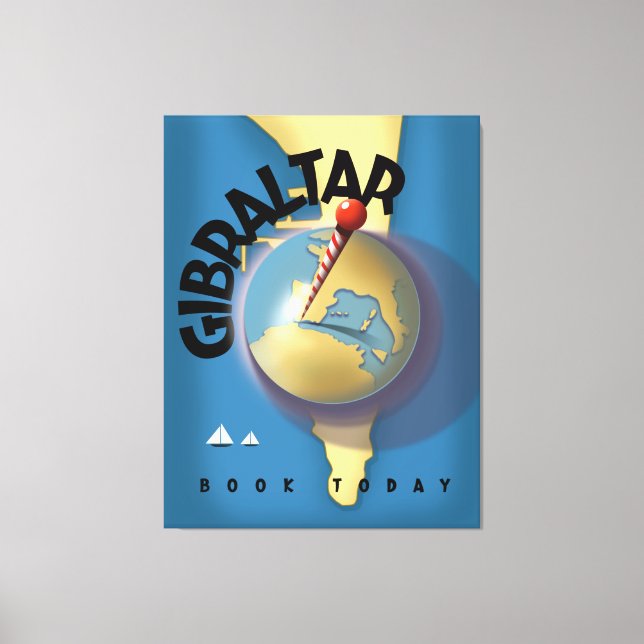 Lienzo Cartel de viaje de Gibraltar (Anverso)