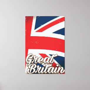 Lienzo Cartel de viaje de Gran Bretaña con estilo vintage