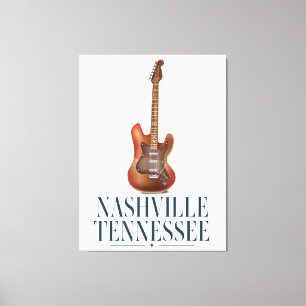 Lienzo Cartel de viaje de guitarra de Nashville Tennessee