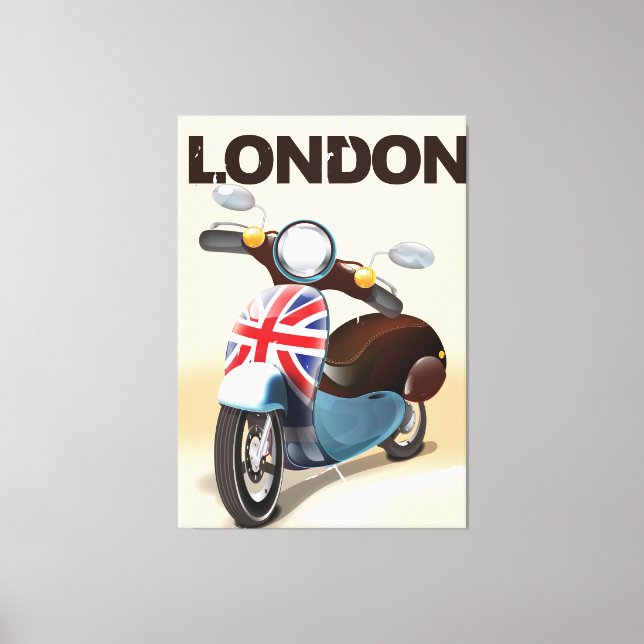 Lienzo Cartel de viaje de jack scooter union de Londres. (Anverso)