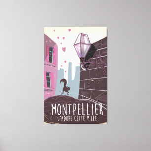 Lienzo Cartel de viaje de la ciudad de Montpellier Franci