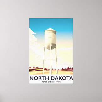 Lienzo cartel de viaje de la torre de agua de Dakota del