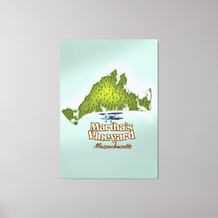 Lienzo Cartel de viaje de los viñedos de Martha en Massac