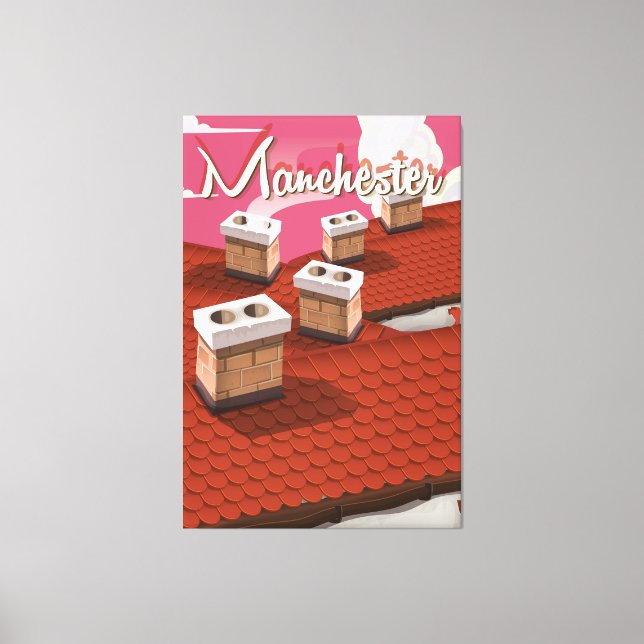 Lienzo Cartel de viaje de Manchester, personalizado de In (Anverso)