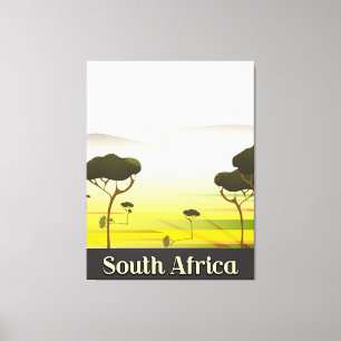 Lienzo cartel de viaje de paisaje sudafricano al atardece