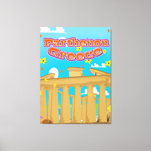 Lienzo Cartel de viaje de Parthenon Greece. (Anverso)
