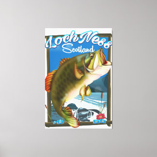 Lienzo Cartel de viaje de pesca en Loch Ness Escocia