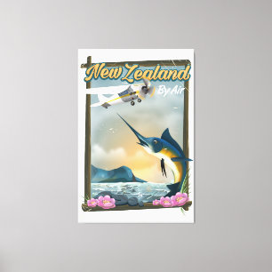 Lienzo Cartel de viaje de pesca en Nueva Zelanda