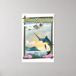 Lienzo Cartel de viaje de pesca en Nueva Zelanda