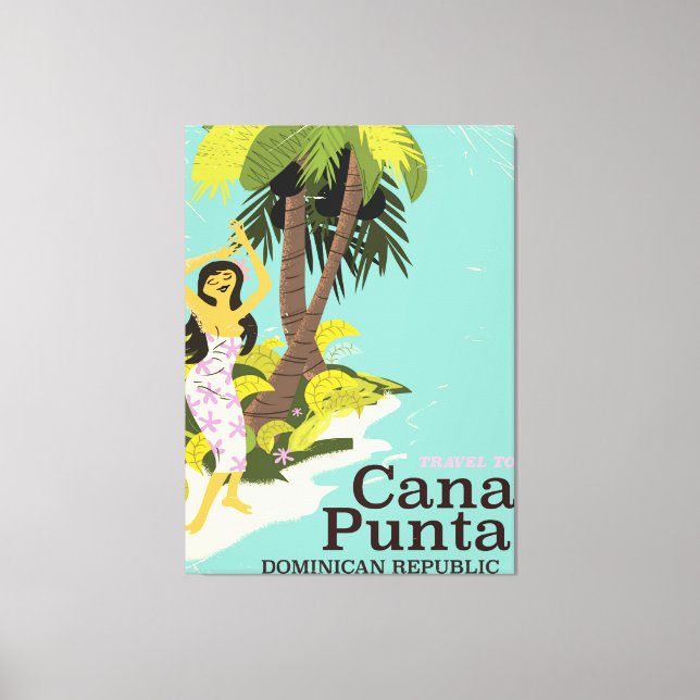 Lienzo Cartel de viaje de Punta Cana República Dominicana (Anverso)