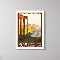 Cartel de viaje de Roma Italia o Roma Itallia, de