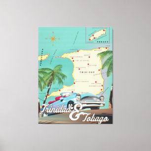 Lienzo cartel de viaje de Trinidad y Tobago