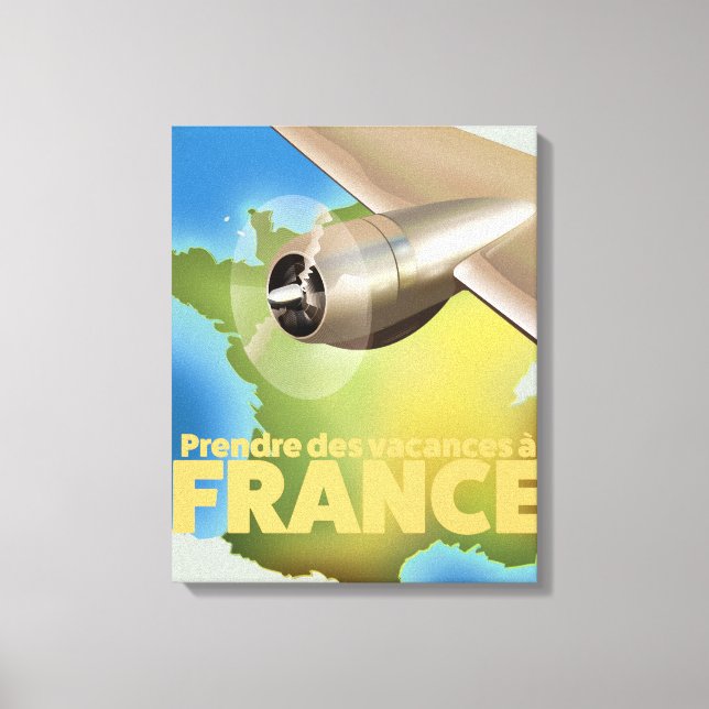 Lienzo Cartel de viaje de vacaciones a Francia (Anverso)
