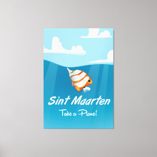 Lienzo Cartel de viaje de vacaciones de Sint Maarten de d