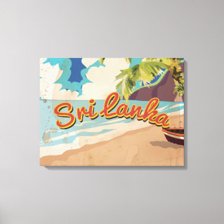 Lienzo Cartel de viaje de vacaciones vintage de Sri Lanka