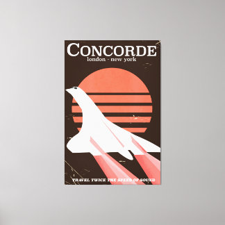 Lienzo cartel de viaje de vuelo vintage de Concorde