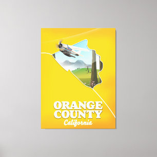 Lienzo Cartel de viaje del Condado de Orange California