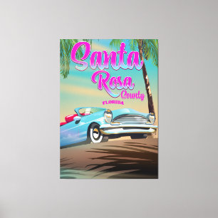 Lienzo Cartel de viaje del condado de Santa Rosa Florida