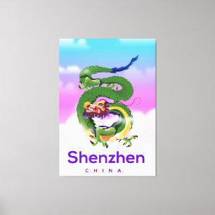Lienzo Cartel de viaje del dragón de Shenzhen China