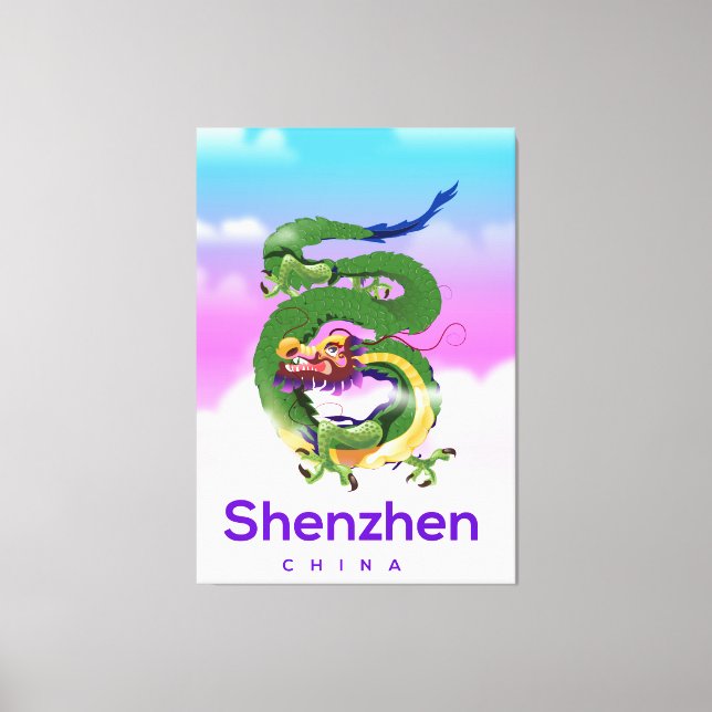 Lienzo Cartel de viaje del dragón de Shenzhen China (Anverso)