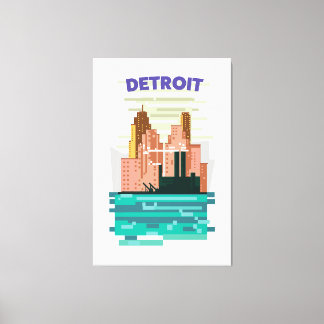 Lienzo Cartel de viaje del horizonte urbano de la ciudad 